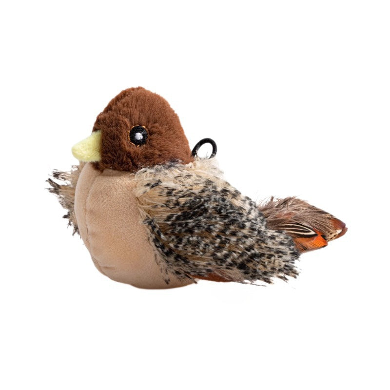Cat toys touch induction sound cat teasing stick plush simulation bird hedgehog capybara teeth grinding self-entertainment