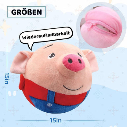 Pet plush toys, interactive dog toys, squeaking mobile dog ball toys, washable cartoon pig plush