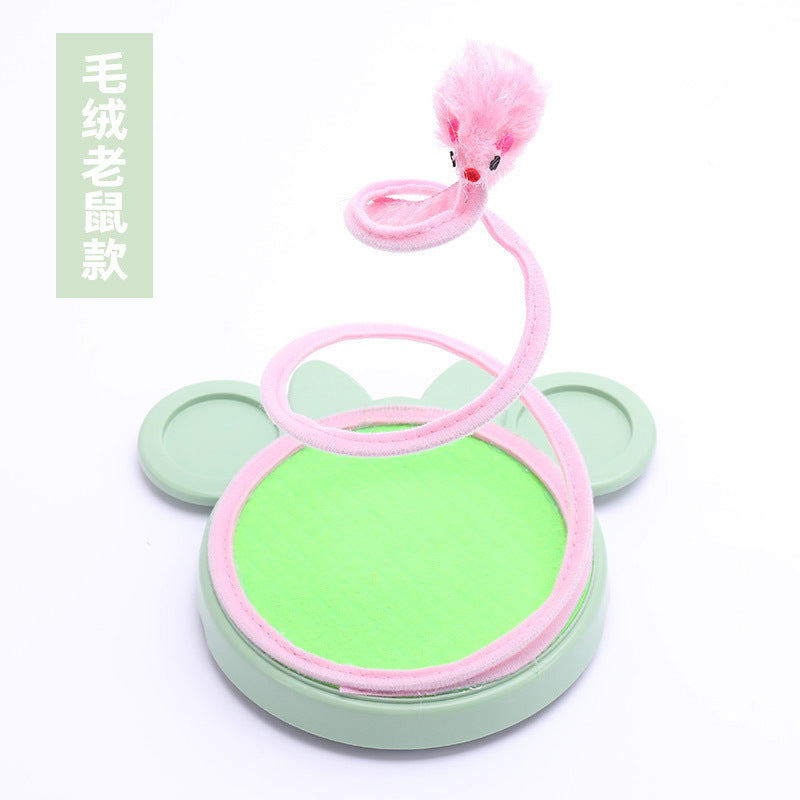 Cat Toys Spring Coil Spiral Mouse Cat Toys Cat Self-entertainment Toys Cat Scratching Board Pet Toys