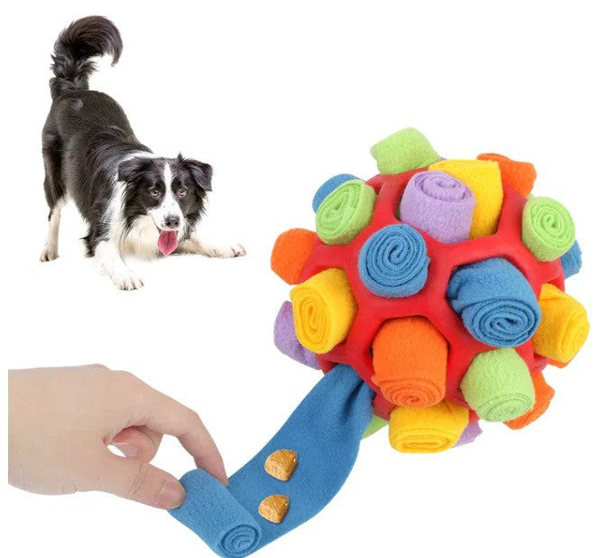 Cross-border hot-selling pet sniffing and exploding ball toys, dog blind box food hiding rubber ball educational sniffing and leaking food ball