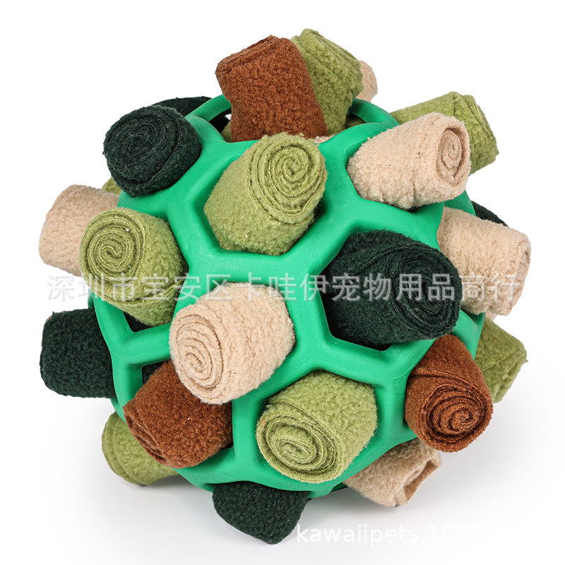 Cross-border hot-selling pet sniffing and exploding ball toys, dog blind box food hiding rubber ball educational sniffing and leaking food ball