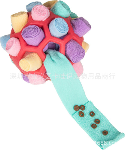 Cross-border hot-selling pet sniffing and exploding ball toys, dog blind box food hiding rubber ball educational sniffing and leaking food ball