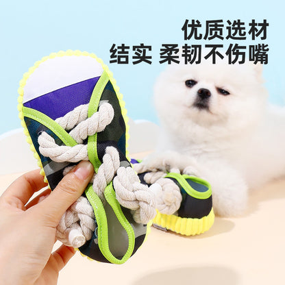Dog toys, chew-resistant rope slippers, training Teddy Pomeranian puppies to consume physical energy, molars and relieve boredom, pet supplies