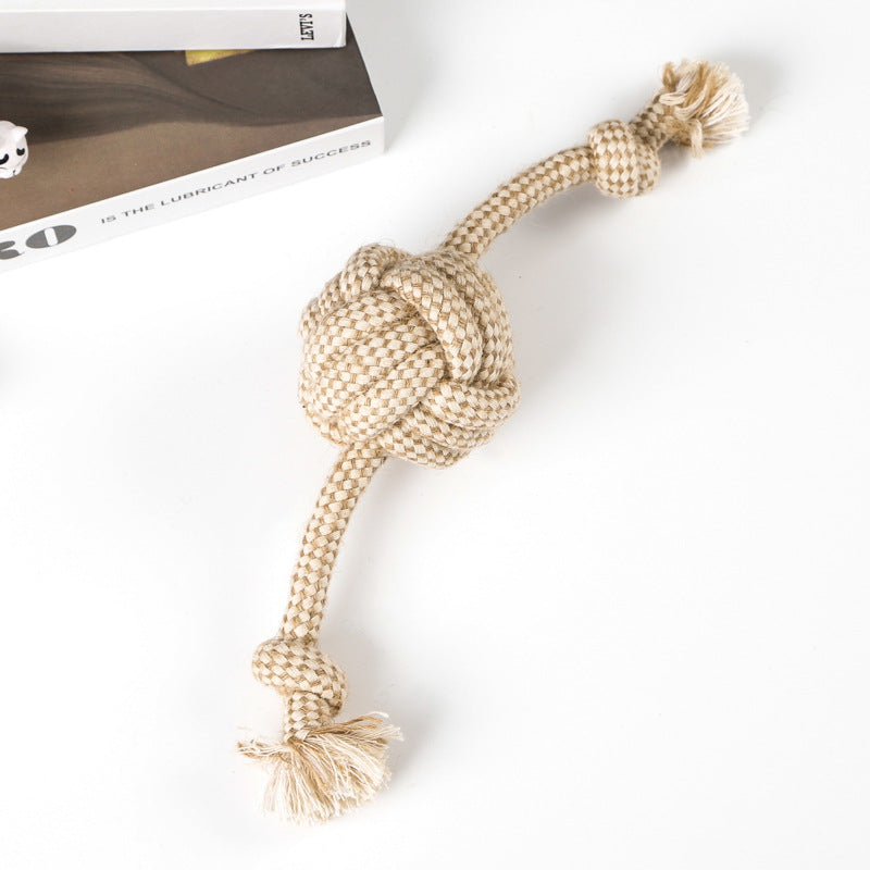 Amazon hot selling dog pet toys cotton and linen rope ball golden retriever Shiba Inu pet toys decompression toy set