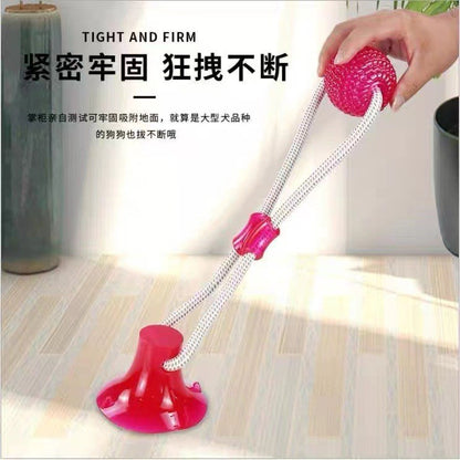 Dog Teeth Grinding TPR Interactive Ball Pet Chewing Suction Cup Rubber Toys Teeth Cleaning Pull Rope Elastic Toys Wholesale