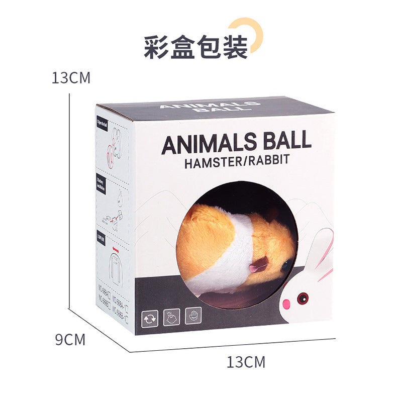 Amazon cross-border pet toys simulation hamster white rabbit electric rolling ball cat toys vibrato same pet