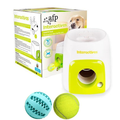 Amazon Dog Interactive Training Reward Machine Smart Pet Feeder Tennis Ball Feeder Toy Pet Supplies
