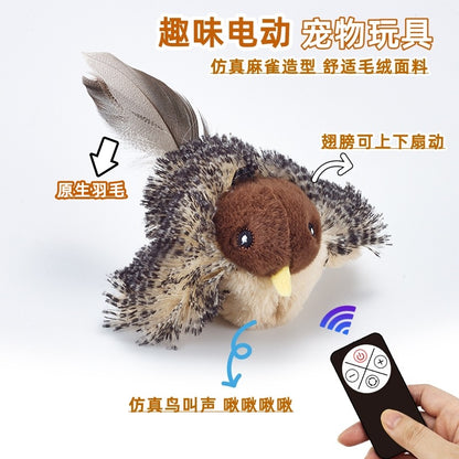 Cat toys touch induction sound cat teasing stick plush simulation bird hedgehog capybara teeth grinding self-entertainment