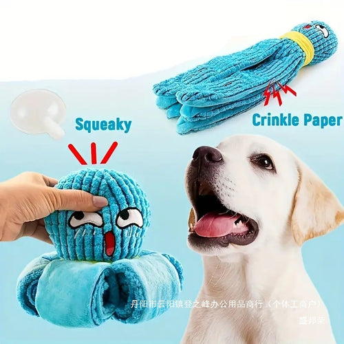 Dog Toys Pet Products Leather Shell Foreign Trade Toys Plush Dog Sounding Toy Cat Pet Octopus Six Claws Factory