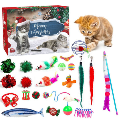 Cross-border pet cat and dog blind box toys, Christmas cat teasers, dog chew sticks and accessory gift boxes