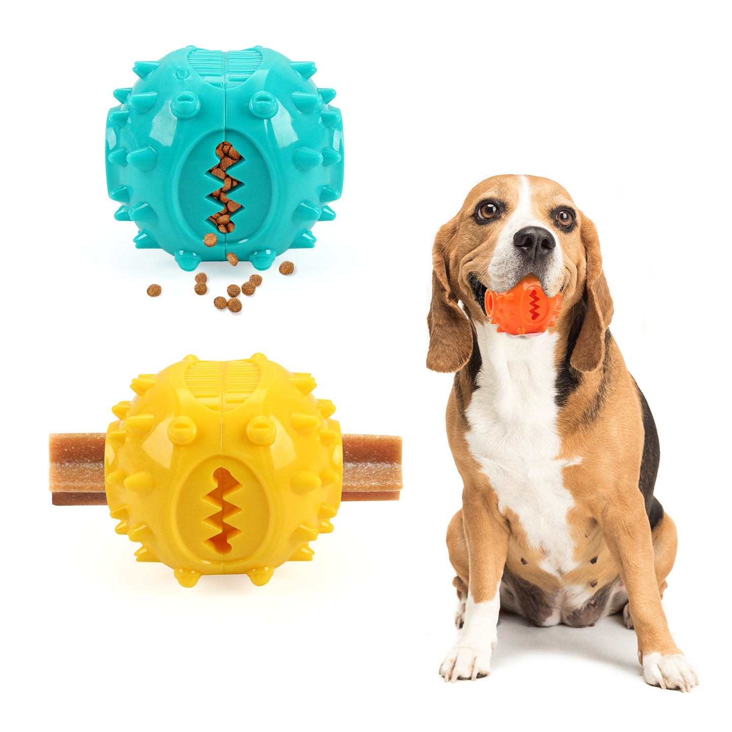 Cross-border foreign trade pet supplies dog toys grinding balls to vent energy and endure training chewing round TPR leaking food balls