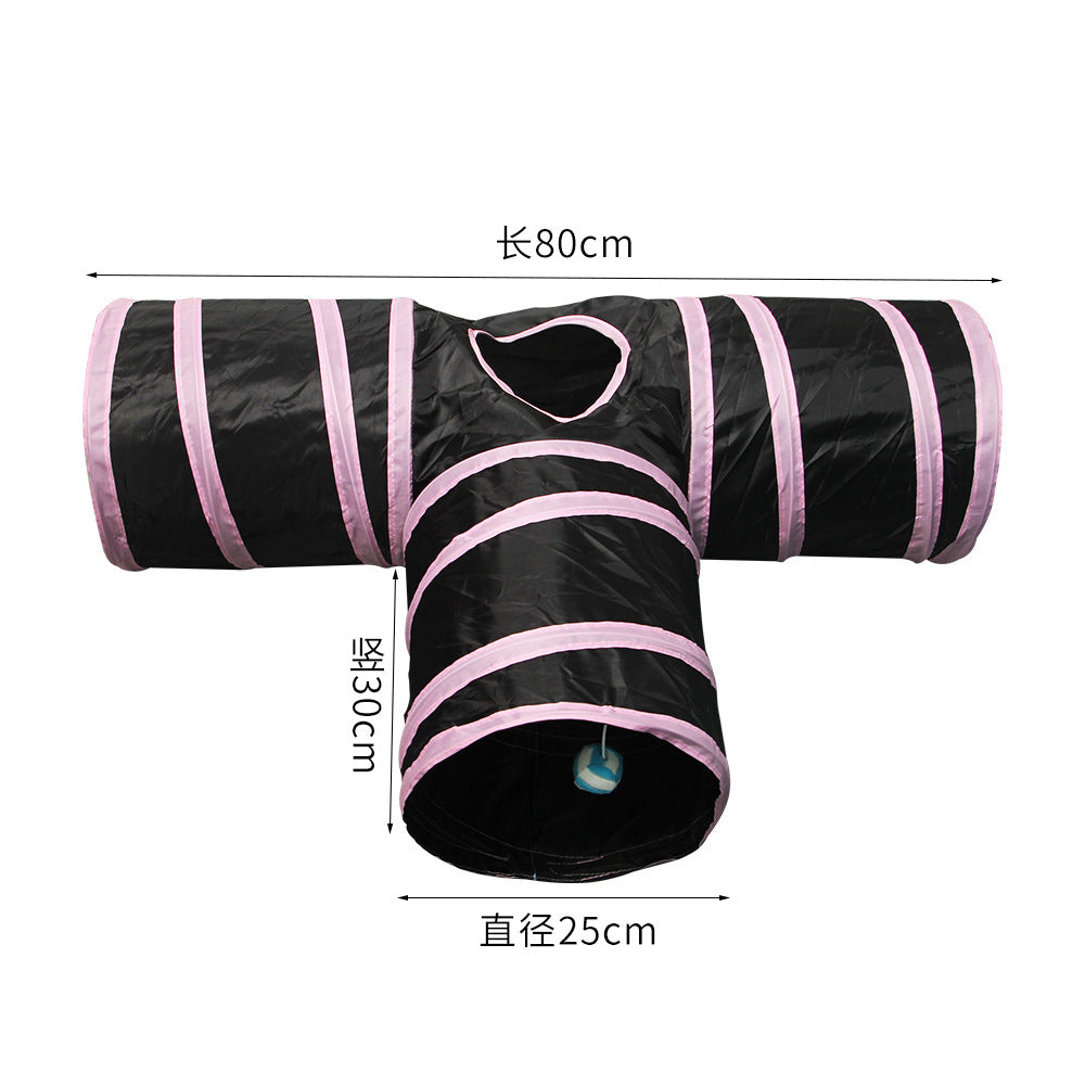 Z Factory Spot Pet Supplies Cat Channel Multi-color Intelligent Cat Toys Drill Bucket Foldable Cat Channel Wholesale