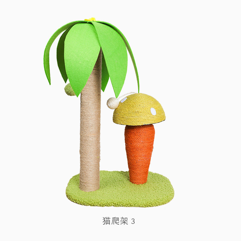 Pet toys cat sisal cat scratching post cat toys claw grinding coconut tree small cat climbing frame cat column