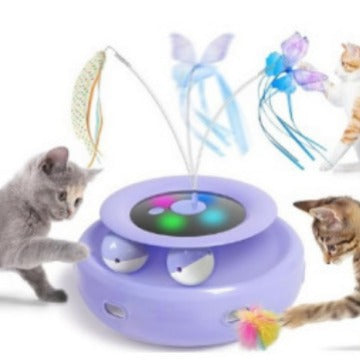 Cross-border new pet electric cat toys cat teasing game cat turntable automatic cat teaser cat toys self-entertainment