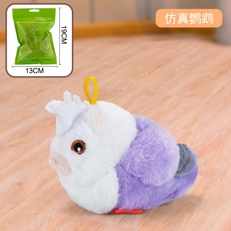 Cat toys touch induction sound cat teasing stick plush simulation bird hedgehog capybara teeth grinding self-entertainment