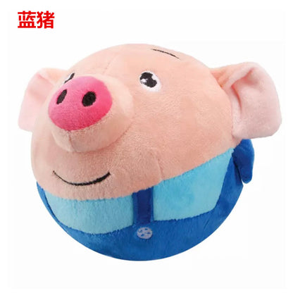 Pet plush toys, interactive dog toys, squeaking mobile dog ball toys, washable cartoon pig plush