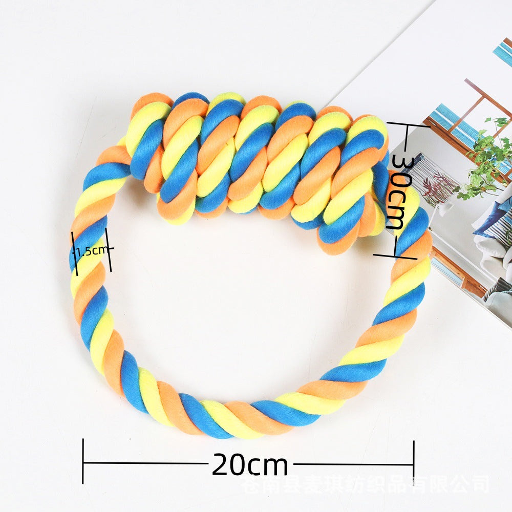 Amazon new pet toys dog cotton rope toys medium and large dog chew-resistant teething big dog toys wholesale