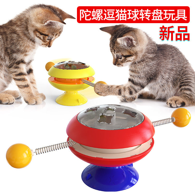 Pet supplies wholesale factory new products Amazon hot sale turntable cat toys cat teaser stick cat fight catnip ball