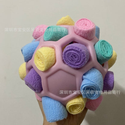 Cross-border hot-selling pet sniffing and exploding ball toys, dog blind box food hiding rubber ball educational sniffing and leaking food ball