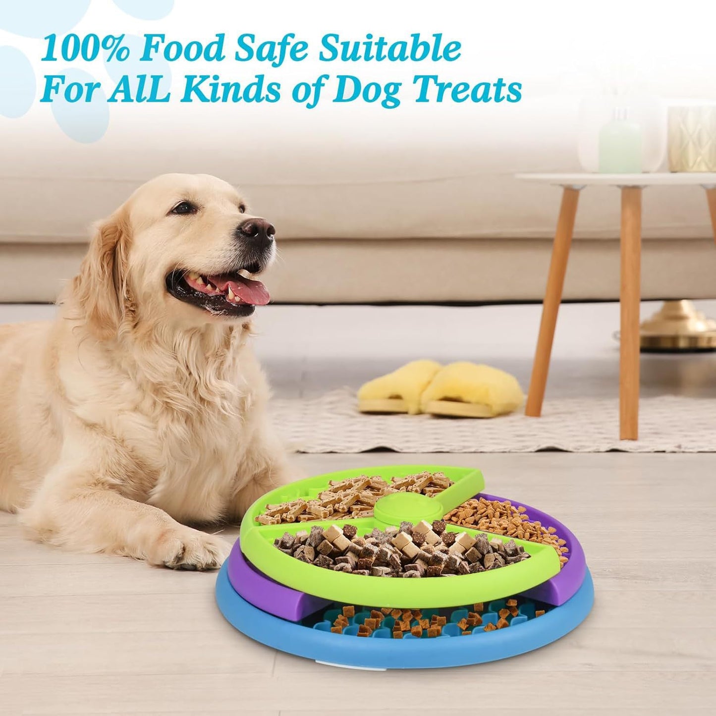 Cross-border pet supplies Amazon three-layer puzzle rotating pet slow food bowl anti-knockover food feeder dog