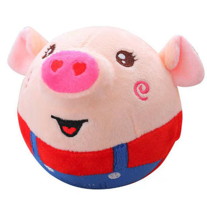 Pet plush toys, interactive dog toys, squeaking mobile dog ball toys, washable cartoon pig plush