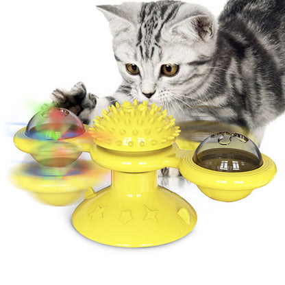 Pet Supplies Wholesale Manufacturers New Amazon Hot Dog Toys Funny Cat Slow Food Leaker Windmill Turntable