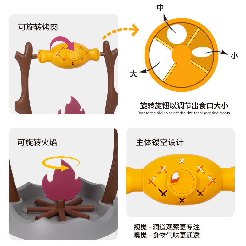 Cross-border pet cat and dog toys roasted chicken legs rotating food storage leaking device slow feeding feeder educational supplies