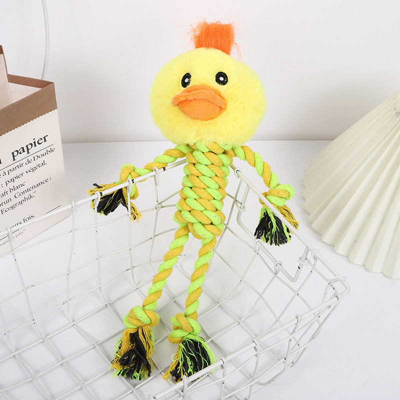 Dog Plush Cotton Rope Chewing Toy Cute Animal Shaped Teeth-Resistant Pet Supplies Manufacturer Wholesale