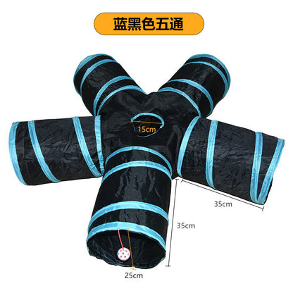Cross-border new pet interactive toys self-entertainment cat tunnel rainbow cat channel runway rolling chinchilla nest