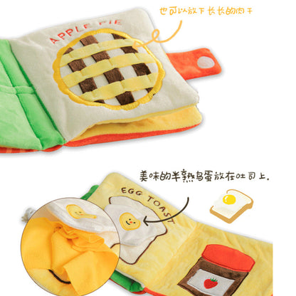 Ins Korean food leaking sniffing sound cute cloth book dog toys pet food hiding toys in stock Amazon